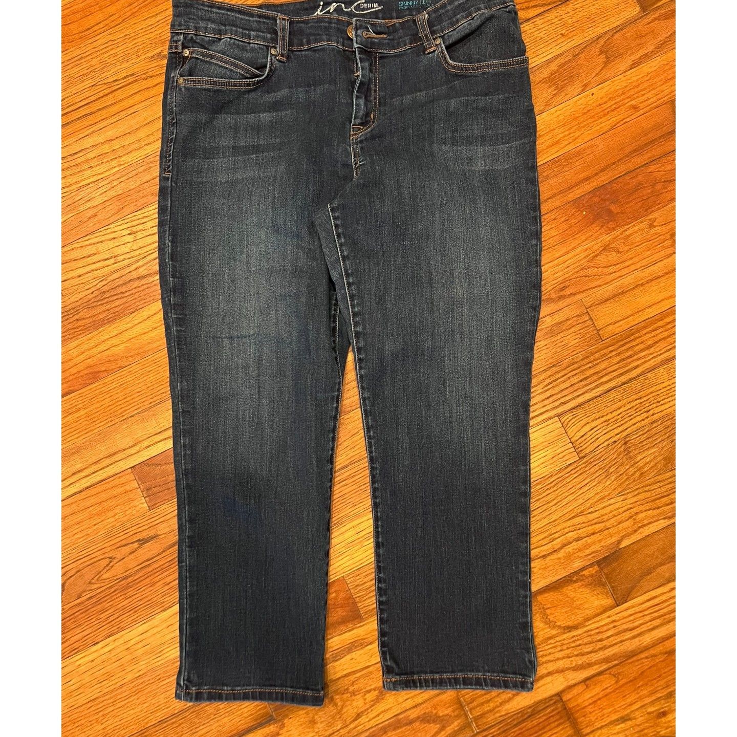 Inc International Concepts Mid-Rise Skinny Leg Cropped Stretch Jeans Size 12